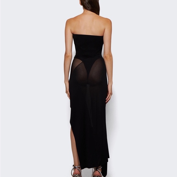 Mugler Semi-Sheer Strapless Black Dress - Picture 3 of 5